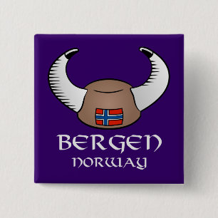 Badge Carré 5 Cm Casquette de Bergen Norvège Viking