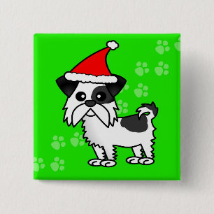 Badge Carré 5 Cm Casquette mignon de Père Noël de bande dessinée