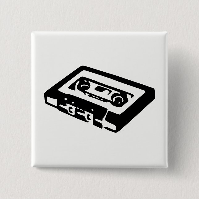 Badge Carré 5 Cm Cassette audio (Devant)
