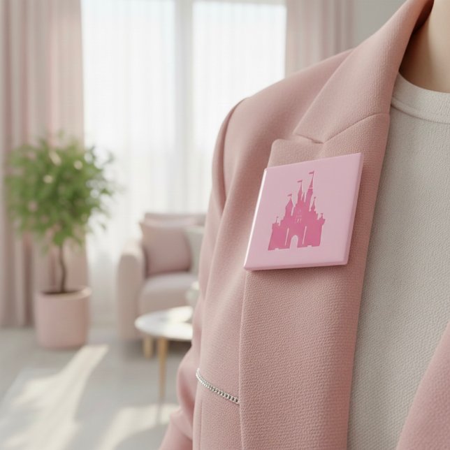 Badge Carré 5 Cm Castle Button (Créateur téléchargé)