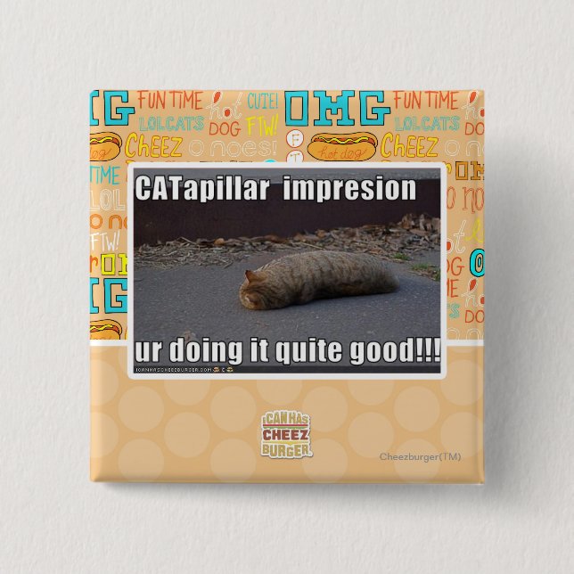 Badge Carré 5 Cm CATapillar (Devant)