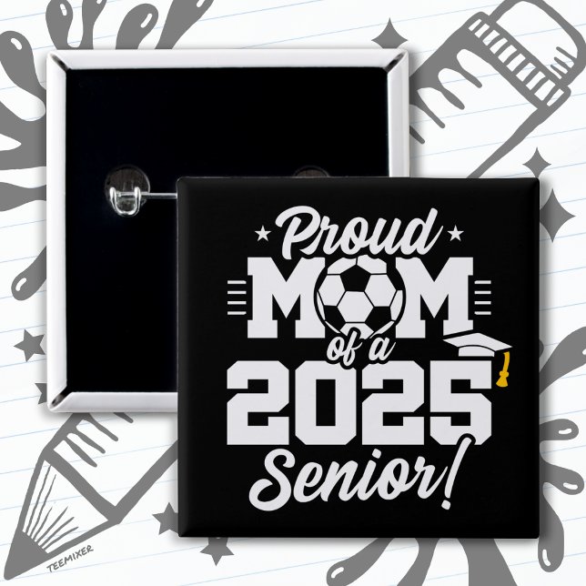 Badge Carré 5 Cm Catégorie 2025 Football Soccer Mom Senior 2025 (Créateur téléchargé)