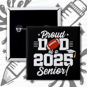 Badge Carré 5 Cm Catégorie 2025 Senior Year Football Papa Senior 20