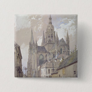 Badge Carré 5 Cm Cathédrale de Bayeux, vue du sud-est