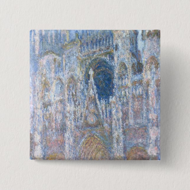 Badge Carré 5 Cm Cathédrale de Claude Monet | Rouen (Devant)