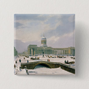 Badge Carré 5 Cm Cathédrale de Kazan, St Petersburg