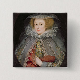 Badge Carré 5 Cm Catherine Killigrew, Madame Jermyn, 1614 (huile