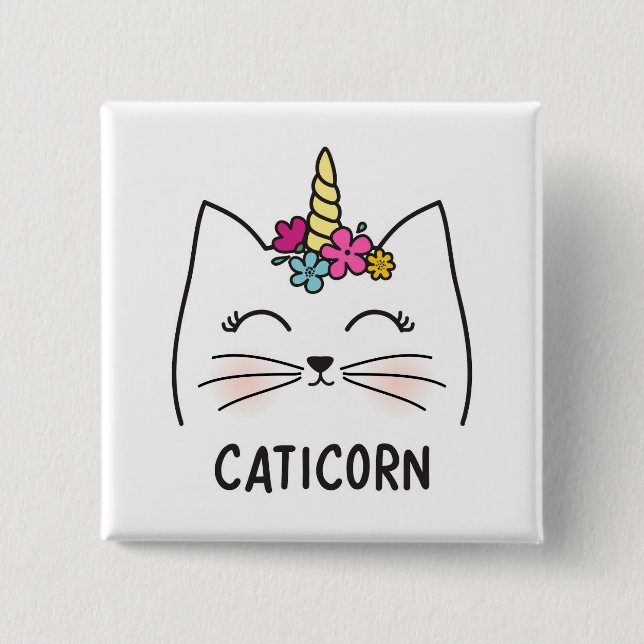 Badge Carré 5 Cm Caticorn (Devant)