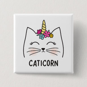 Badge Carré 5 Cm Caticorn