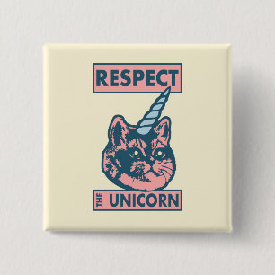 Badge Carré 5 Cm Caticorn Cute Heavy Breathing