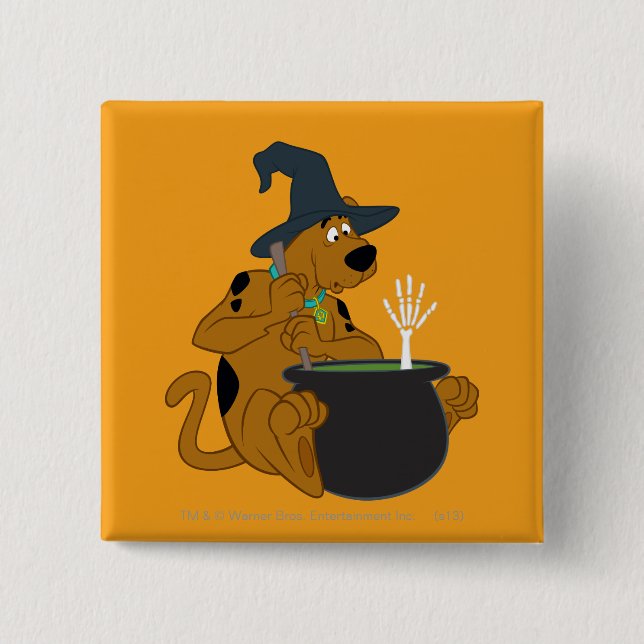 Badge Carré 5 Cm Cauldron de sorcière Scooby-Doo (Devant)