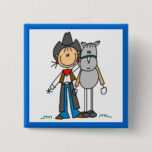 Badge Carré 5 Cm Cavalière avec T-shirts Cheval et Cadeaux