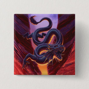 Badge Carré 5 Cm "Caverne du feu "