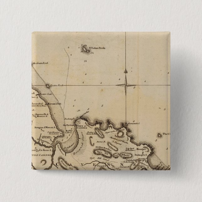 Badge Carré 5 Cm Cayenne 2 (Devant)