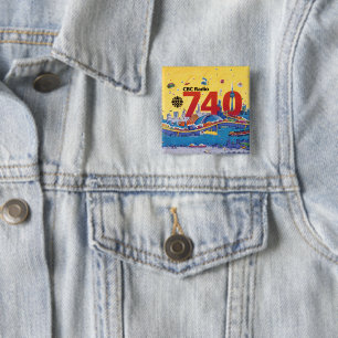 Badge Carré 5 Cm CBC Radio 740 - Habillage promotionnel (1980)