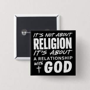 Badge Carré 5 Cm Ce n'est pas à propos de la religion Déclaration d