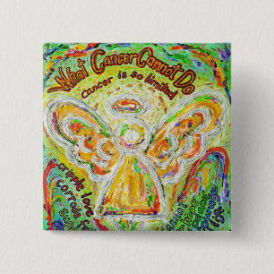 Badge Carré 5 Cm Ce que le cancer ne peut pas faire Ange Lapel Butt
