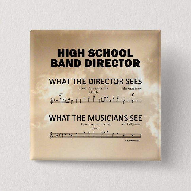 Badge Carré 5 Cm Ce que voit la bande du lycée (Devant)