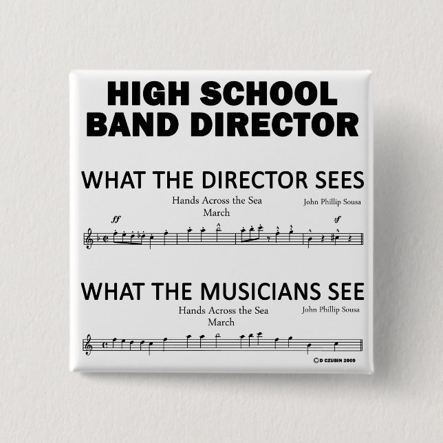 Badge Carré 5 Cm Ce que voit la bande du lycée (Devant)