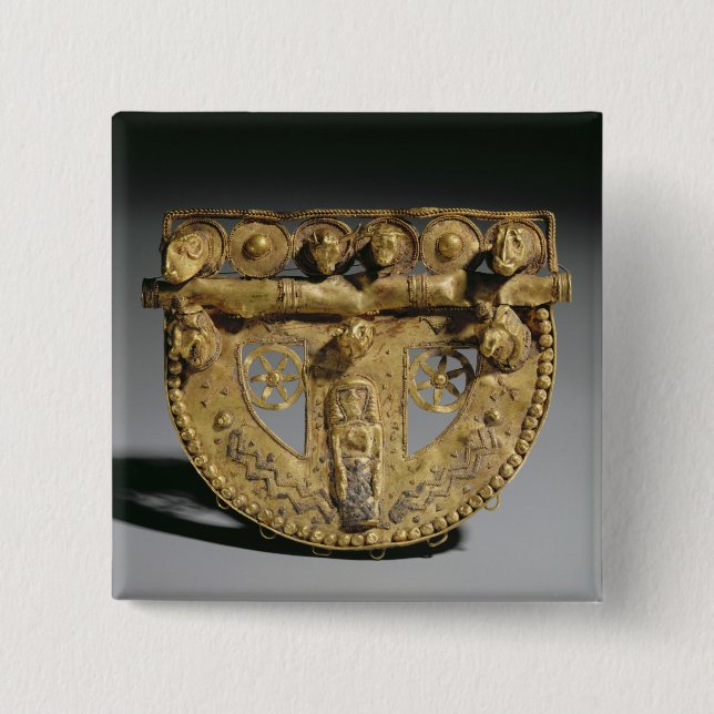 Badge Carré 5 Cm Ceinture-boucle avec la décoration granulée, (Devant)