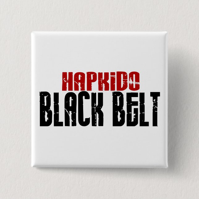 Badge Carré 5 Cm Ceinture noire de Hapkido (Devant)