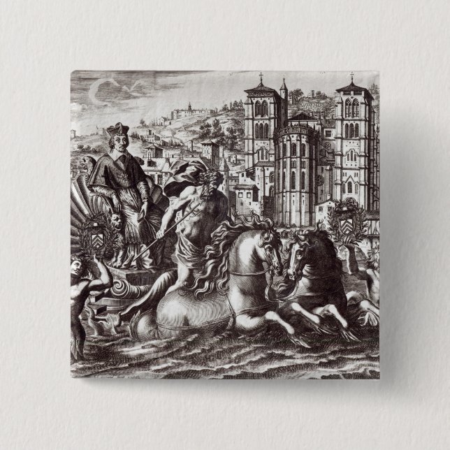 Badge Carré 5 Cm Célébration d'allégorie (Devant)