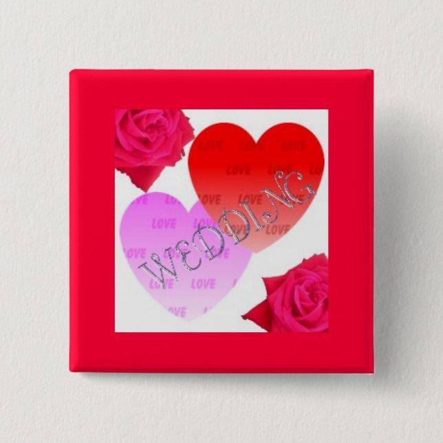 BADGE CARRÉ 5 CM CÉLÉBRATION DE MARIAGE (Devant)