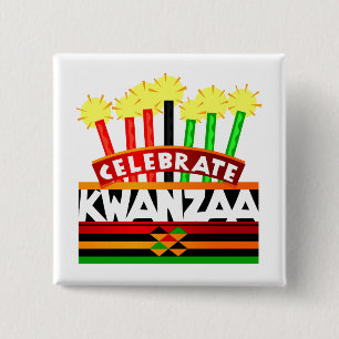 Badge Carré 5 Cm Célébrez Kwanzaa