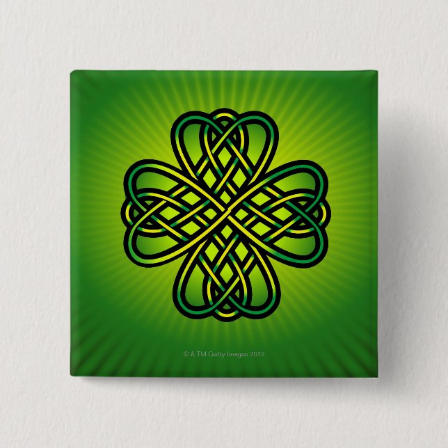 Badge Carré 5 Cm Céleste noeud sur feu vert (Devant)