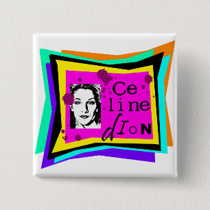 Badge Carré 5 Cm Celine Dion - art pop
