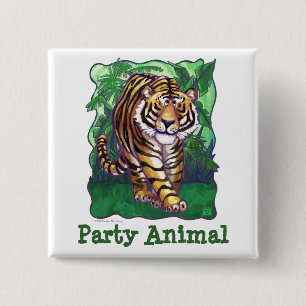 Badge Carré 5 Cm Centre du Tiger