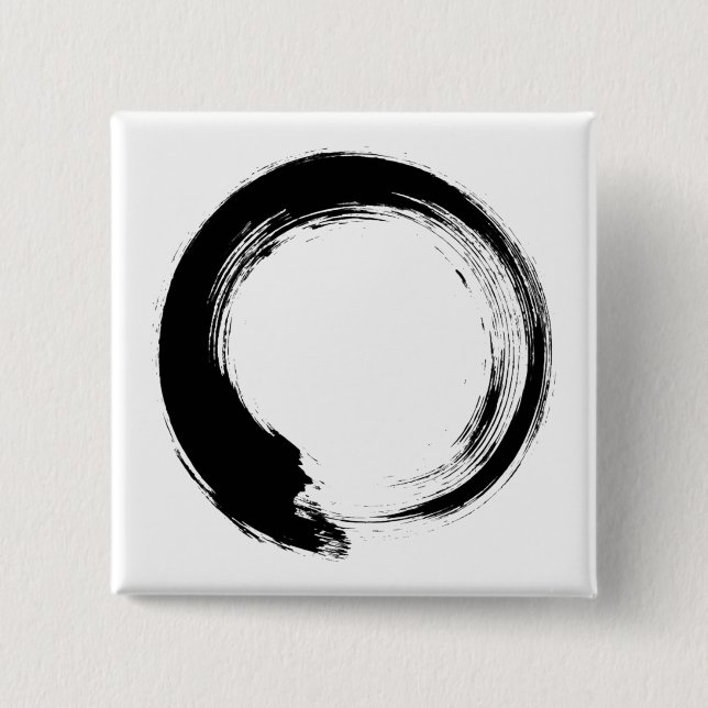 Badge Carré 5 Cm Cercle Zen Enso (Devant)