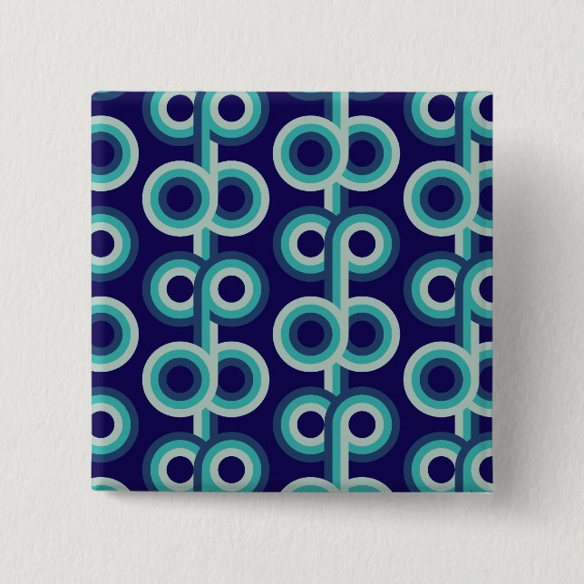 Badge Carré 5 Cm Cercles bleus (Devant)