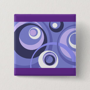 Badge Carré 5 Cm Cercles violets géométriques abstraits du milieu d