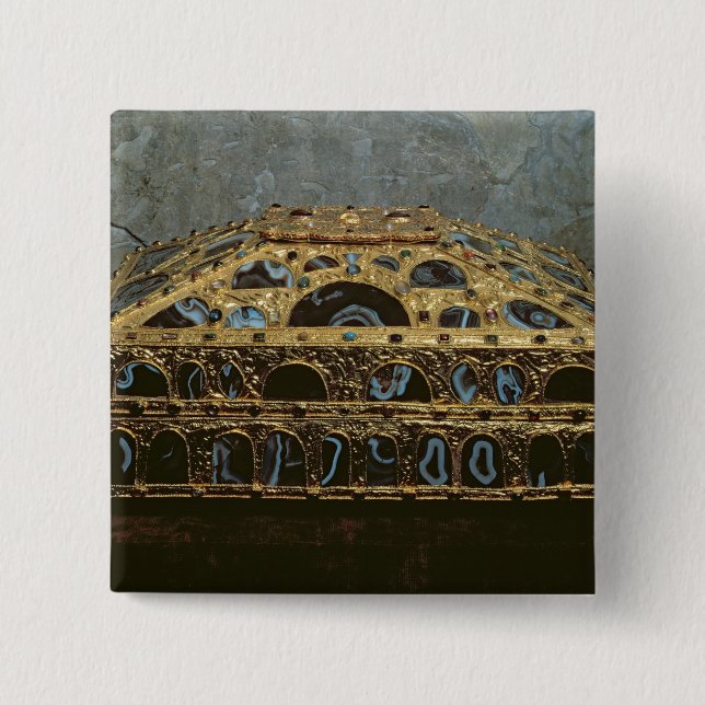 Badge Carré 5 Cm Cercueil d'agate (Devant)