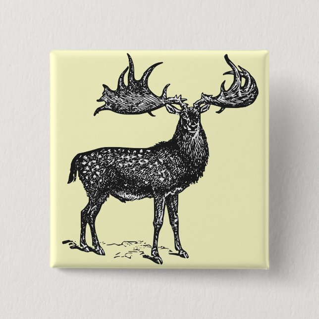 Badge Carré 5 Cm Cerfs communs irlandais (Devant)