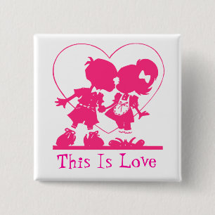 Badge Carré 5 Cm C'est bouton de jour de Valentines de baiser de