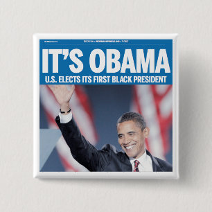 Badge Carré 5 Cm C'est bouton de titre d'Obama