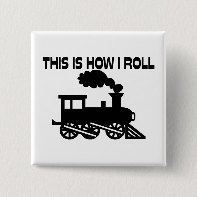 Badge Carré 5 Cm C'est comment je roule le train (Devant)