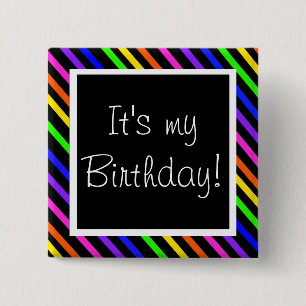 Badge Carré 5 Cm C'est mon anniversaire !