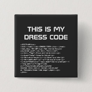 Badge Carré 5 Cm C'Est Mon Bouton Code Robe