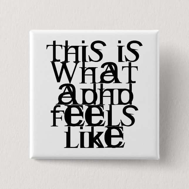 Badge Carré 5 Cm C'est TDAH (Devant)