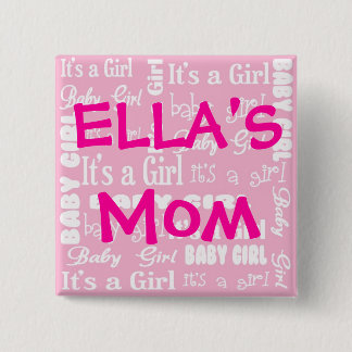 Badge Carré 5 Cm C'est un bouton de fille