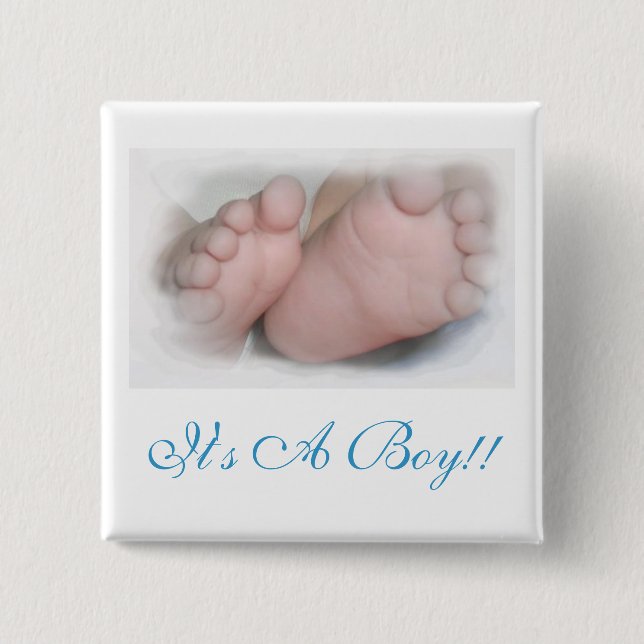 Badge Carré 5 Cm C'est un garçon ! ! Bouton (Devant)