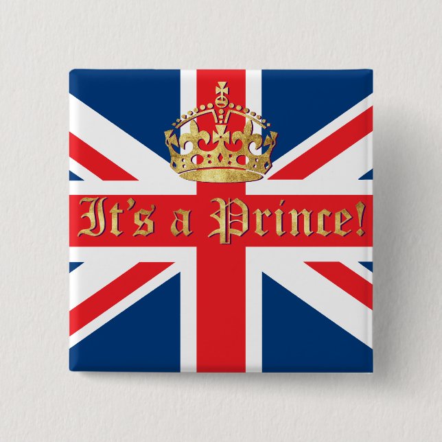 Badge Carré 5 Cm C'est un prince ! (Devant)