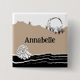 Badge Carré 5 Cm C'est une plage Anniversaire Nom de fête