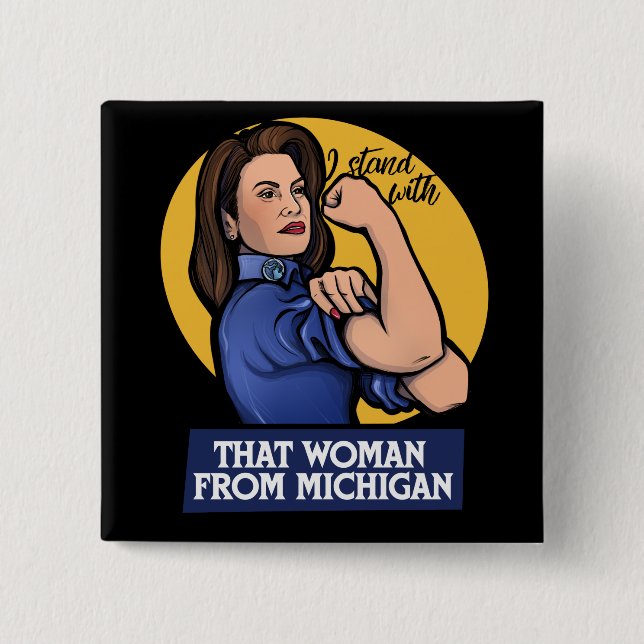 Badge Carré 5 Cm Cette femme du Michigan Gretchen Whitmer (Devant)