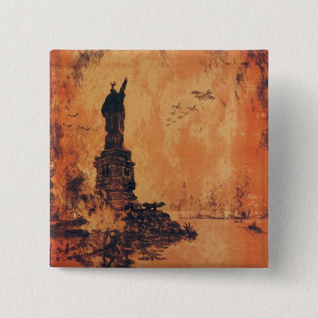 Badge Carré 5 Cm Cette Liberté Ne Perdra Pas De La Terre (Devant)