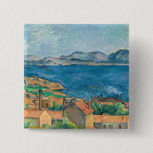 Badge Carré 5 Cm Cézanne - Golfe de Marseille, vu de L'Estaque