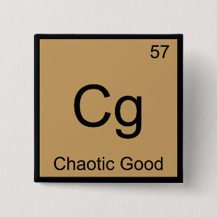 Badge Carré 5 Cm Cg - Chaotique Bon Symbole d'élément de chimie drô
